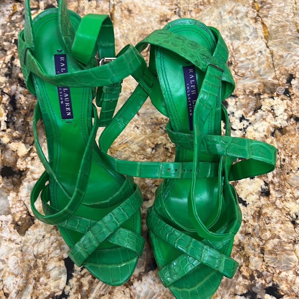 Ralph Lauren purple Label collection Shoes Collection alligator 🐊.Green 91/2 G18 - Picture 3 of 7